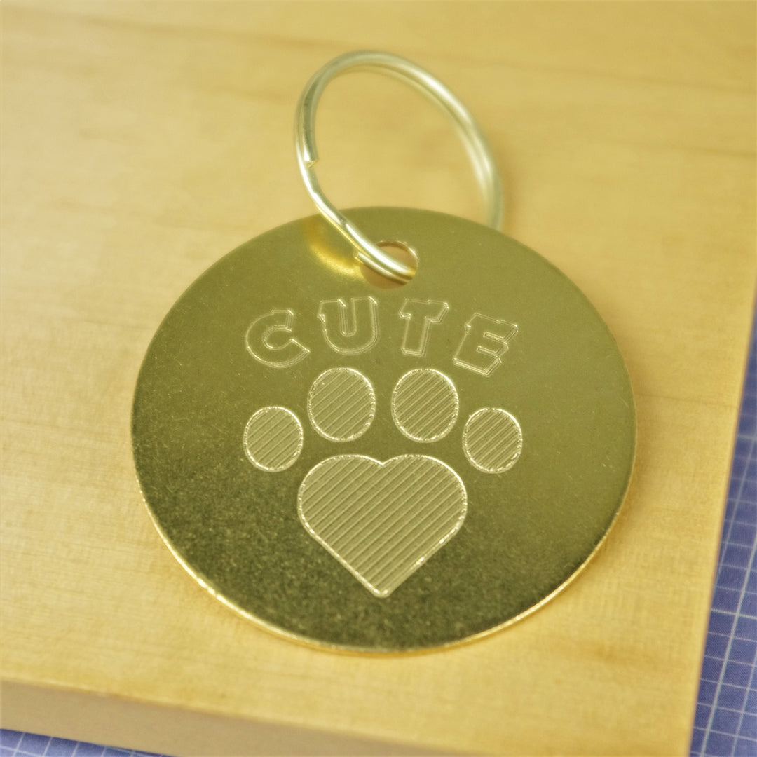 Cute Brass Pet Id Tag