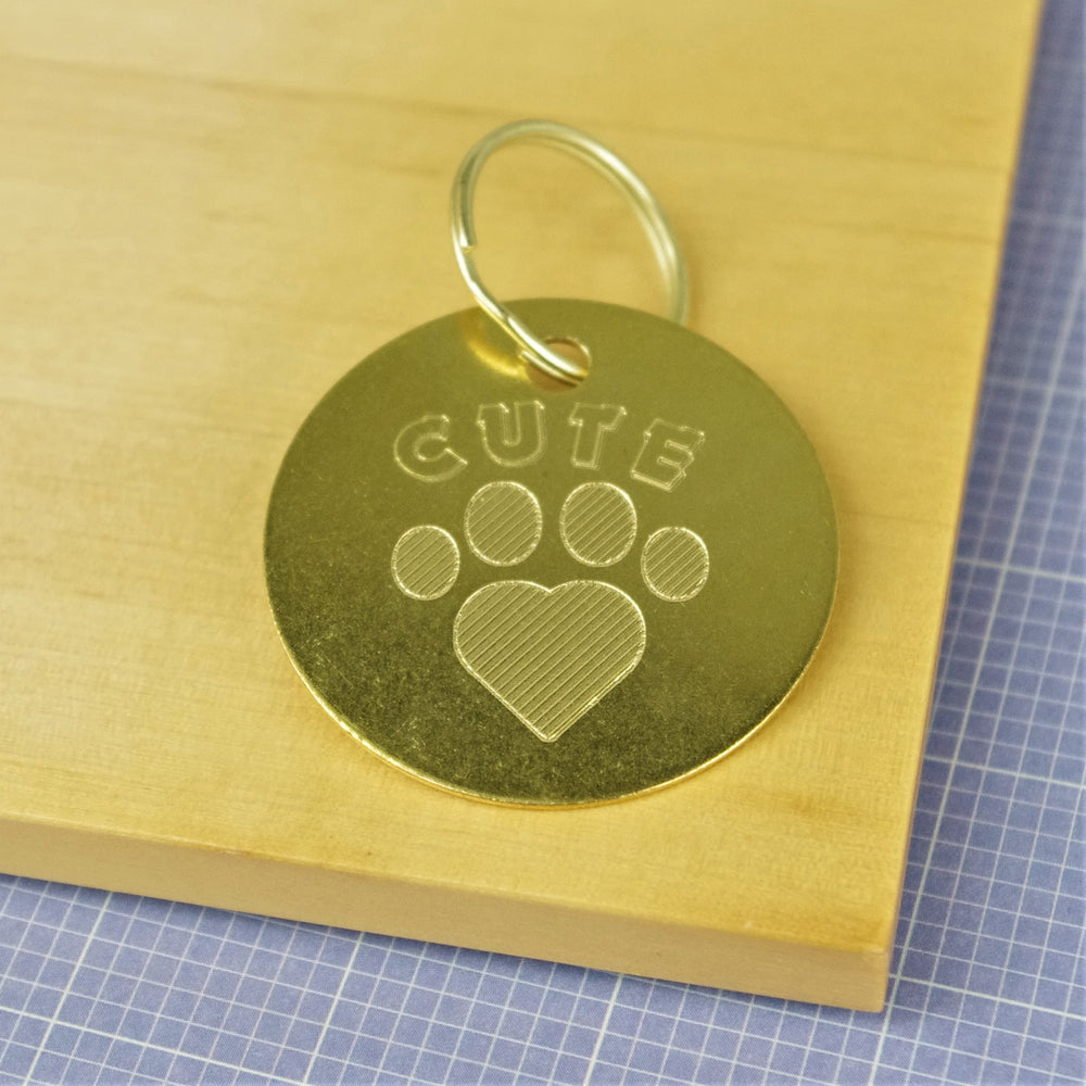 Cute Brass Pet Id Tag