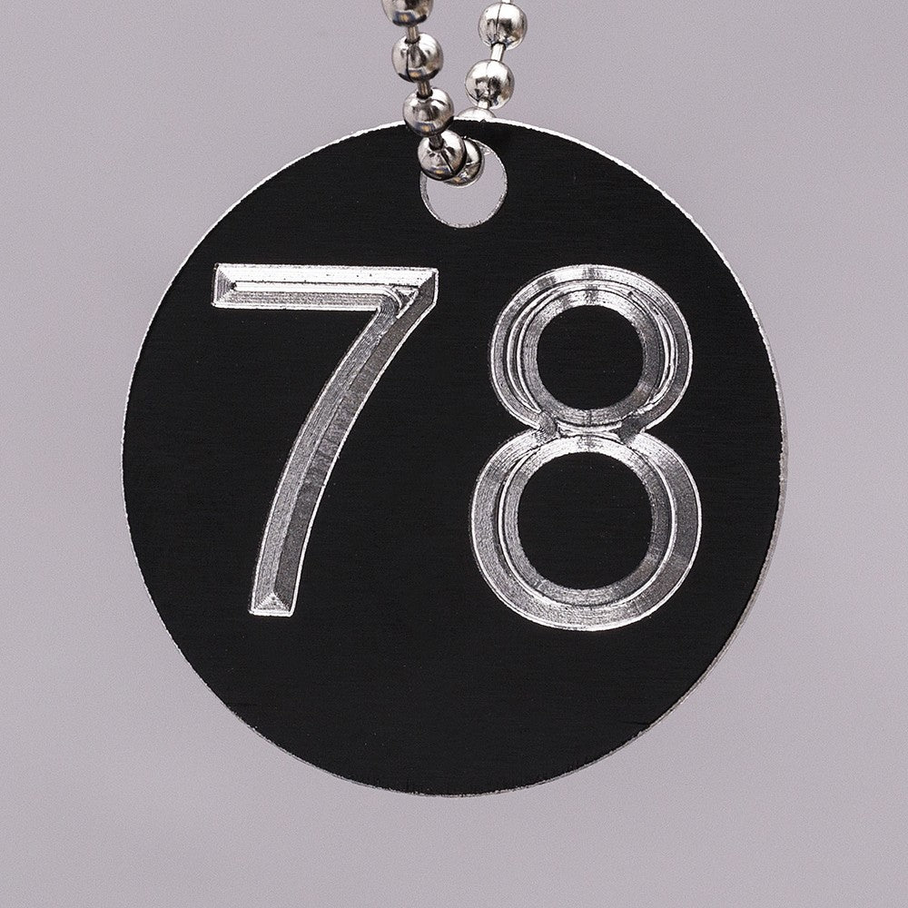 32mm Engraved Numbered Tag Alumnium
