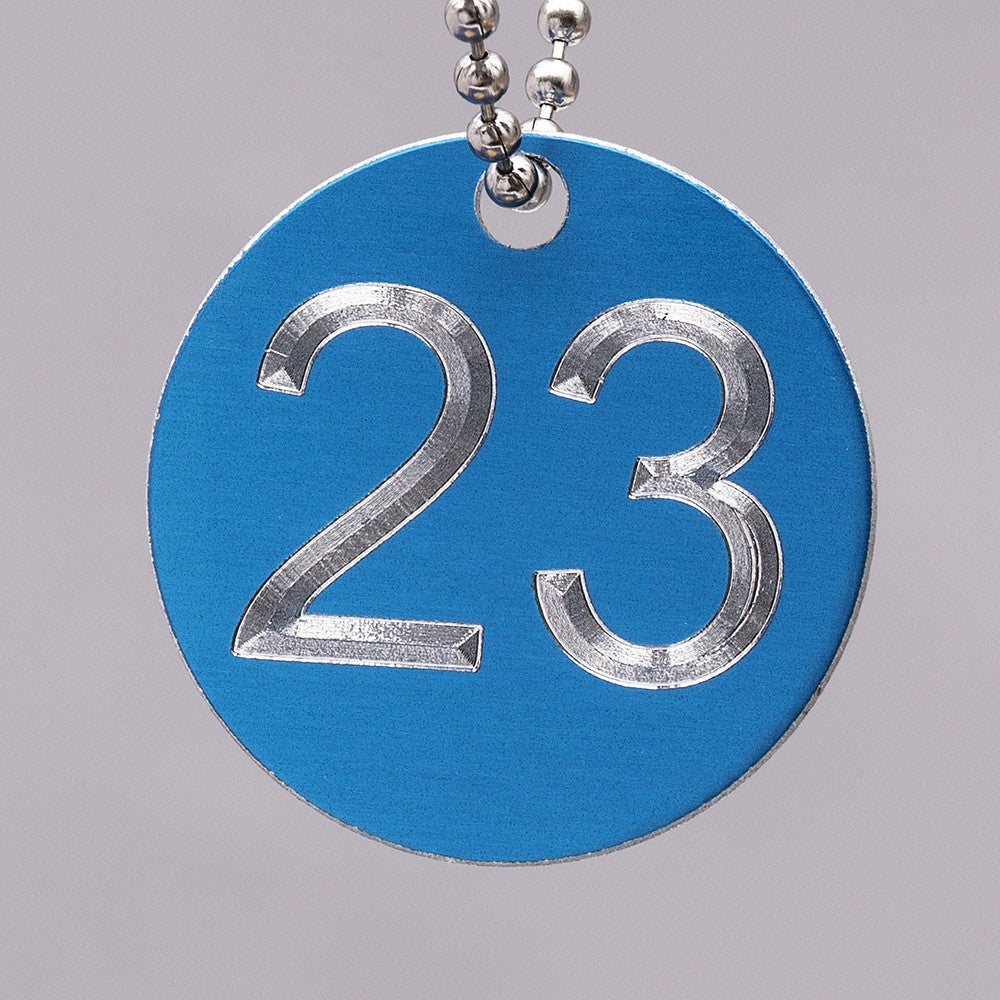 32mm Engraved Numbered Tag Alumnium