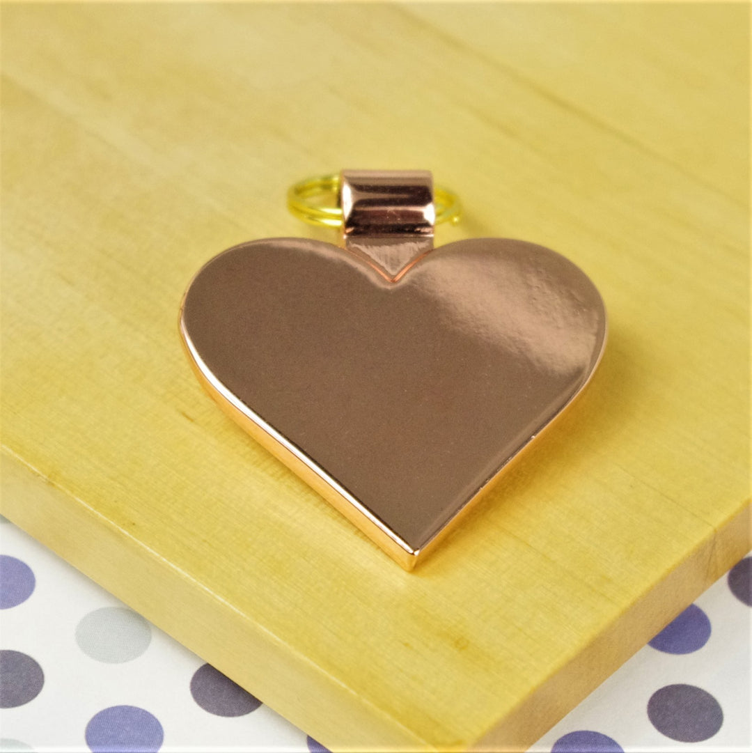 Engraved Polished Heart Dog ID Tag - Medium Size (30mm high)