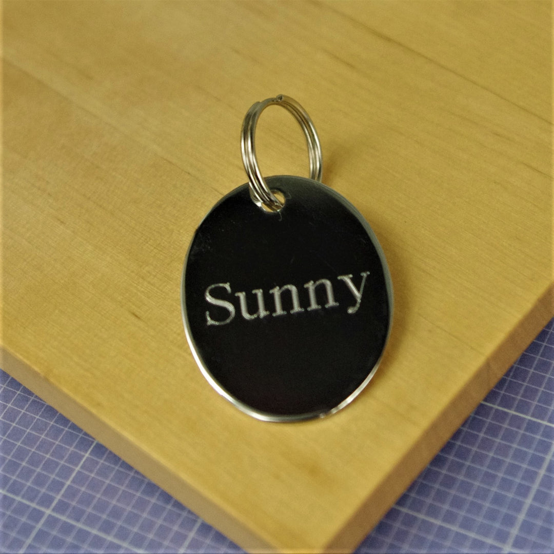 Chrome Oval Pet Id Tag