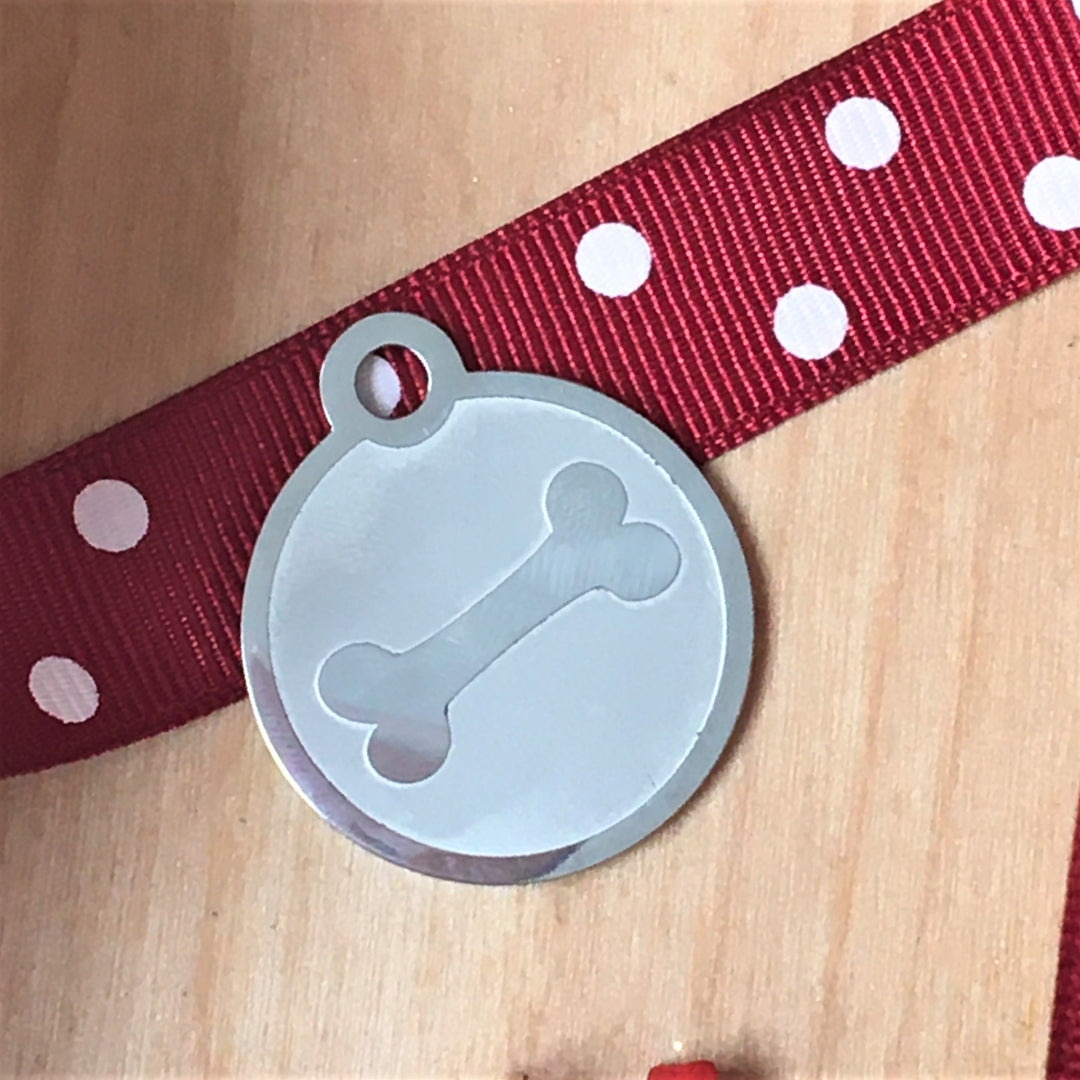 Large Dog ID Tag Red Heart