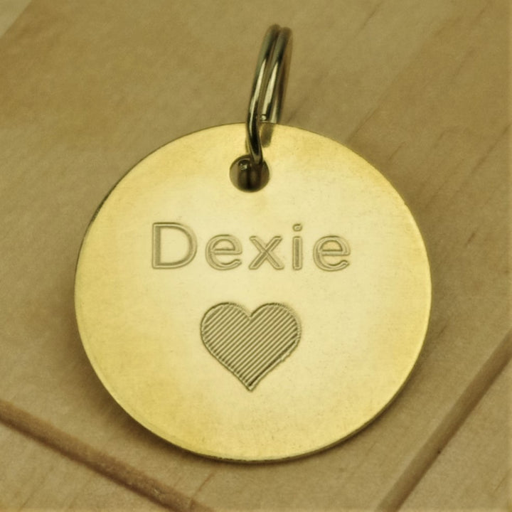 Brass Heart Pet Id Tag
