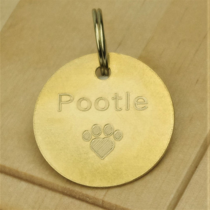 Brass Paw Pet Id Tag