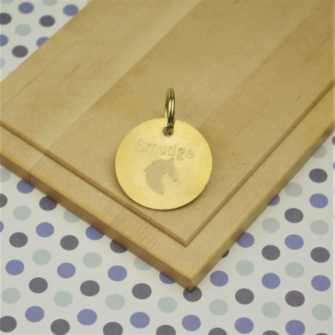 Horse Tack Bridle Saddle Tag Brass