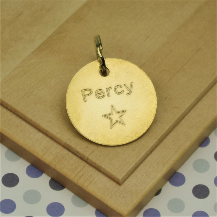 Brass Star Pet Id Tag