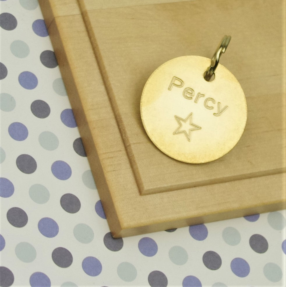 Brass Star Pet Id Tag