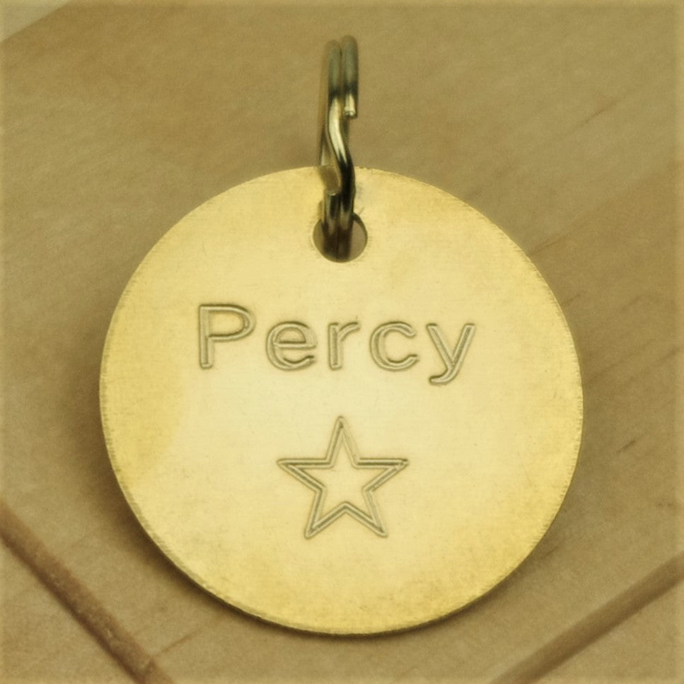 Brass Star Pet Id Tag