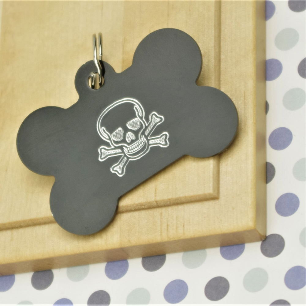 Skull Bone Pet ID Tag