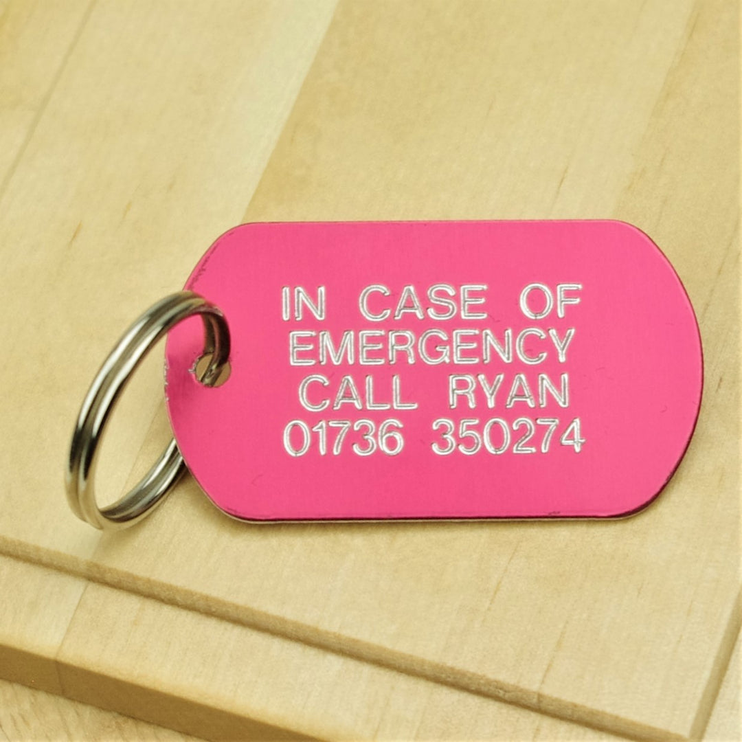 Black Engraved ID Tag