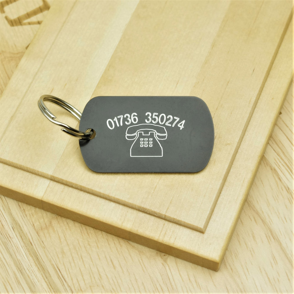 Telephone Number Engraved ID Tag