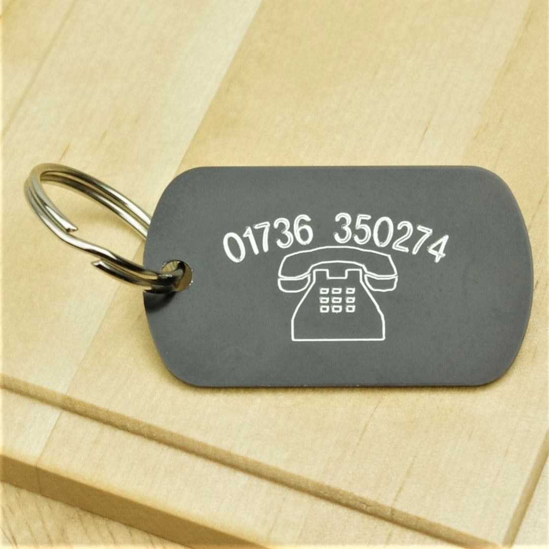Telephone Number Engraved ID Tag