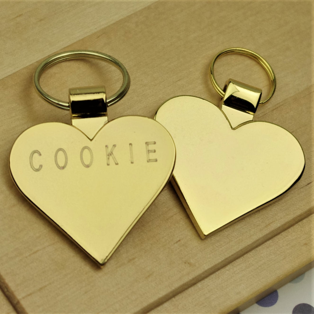 Gold Heart Dog ID Tag