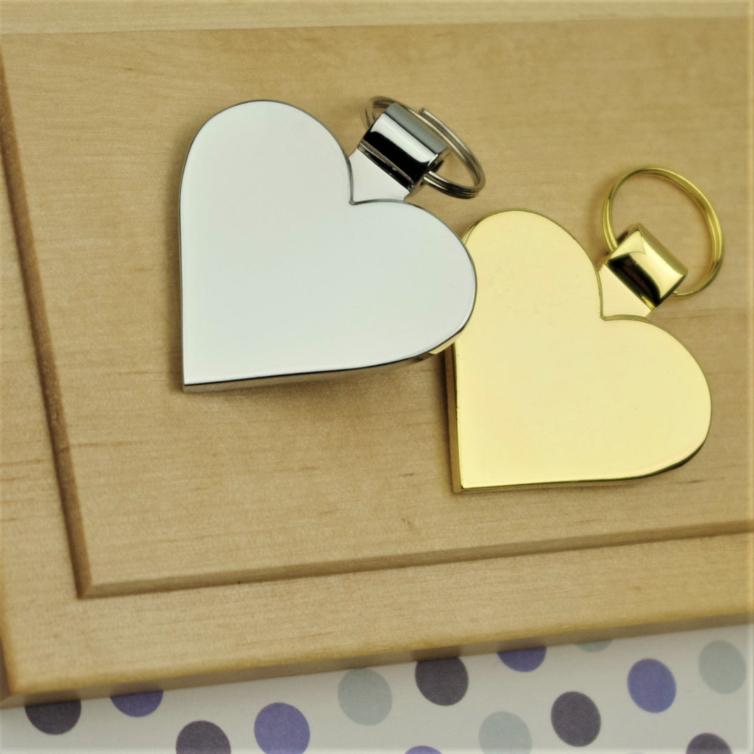 Engraved Polished Heart Dog ID Tag - Medium Size (30mm high)