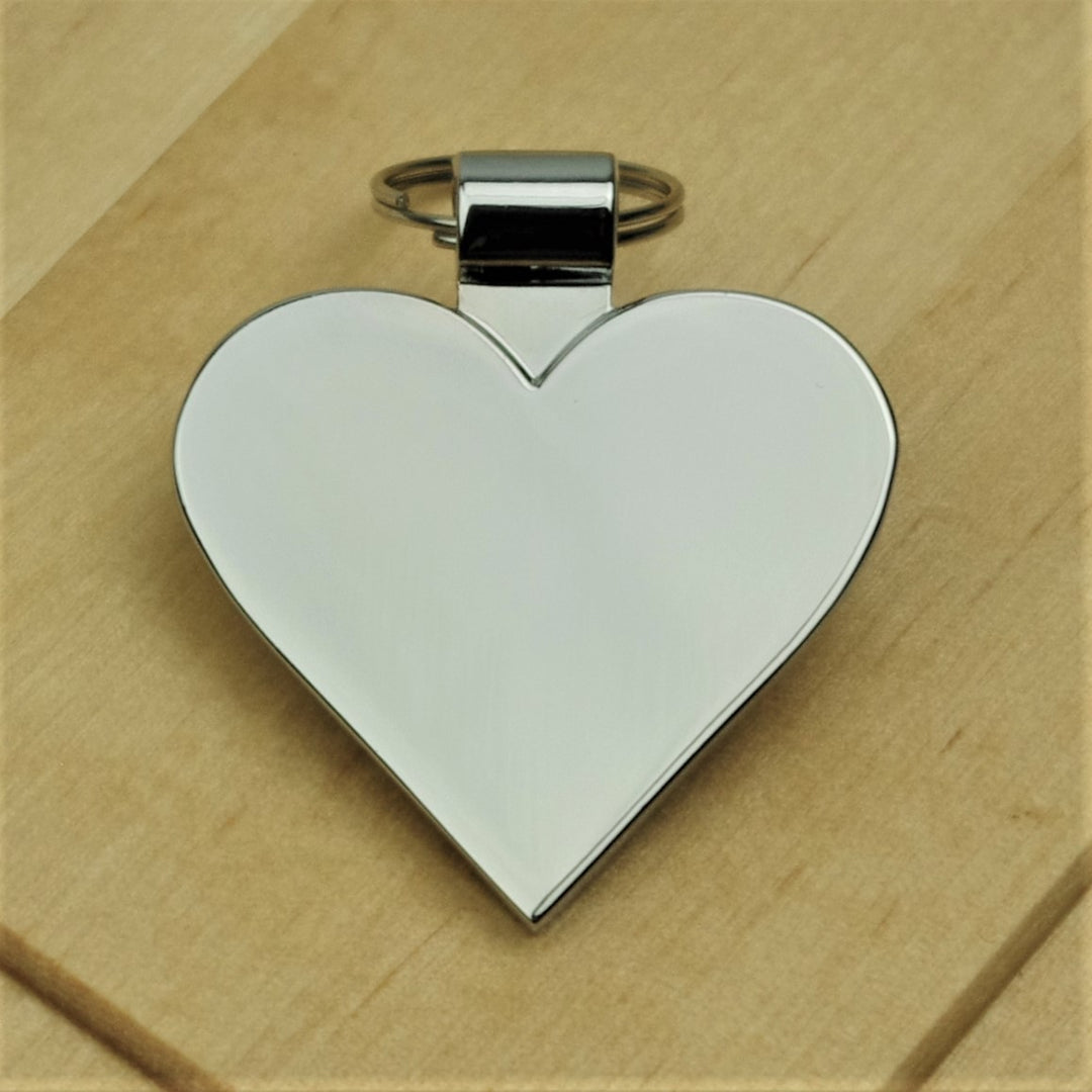 Engraved Polished Heart Dog ID Tag - Medium Size (30mm high)