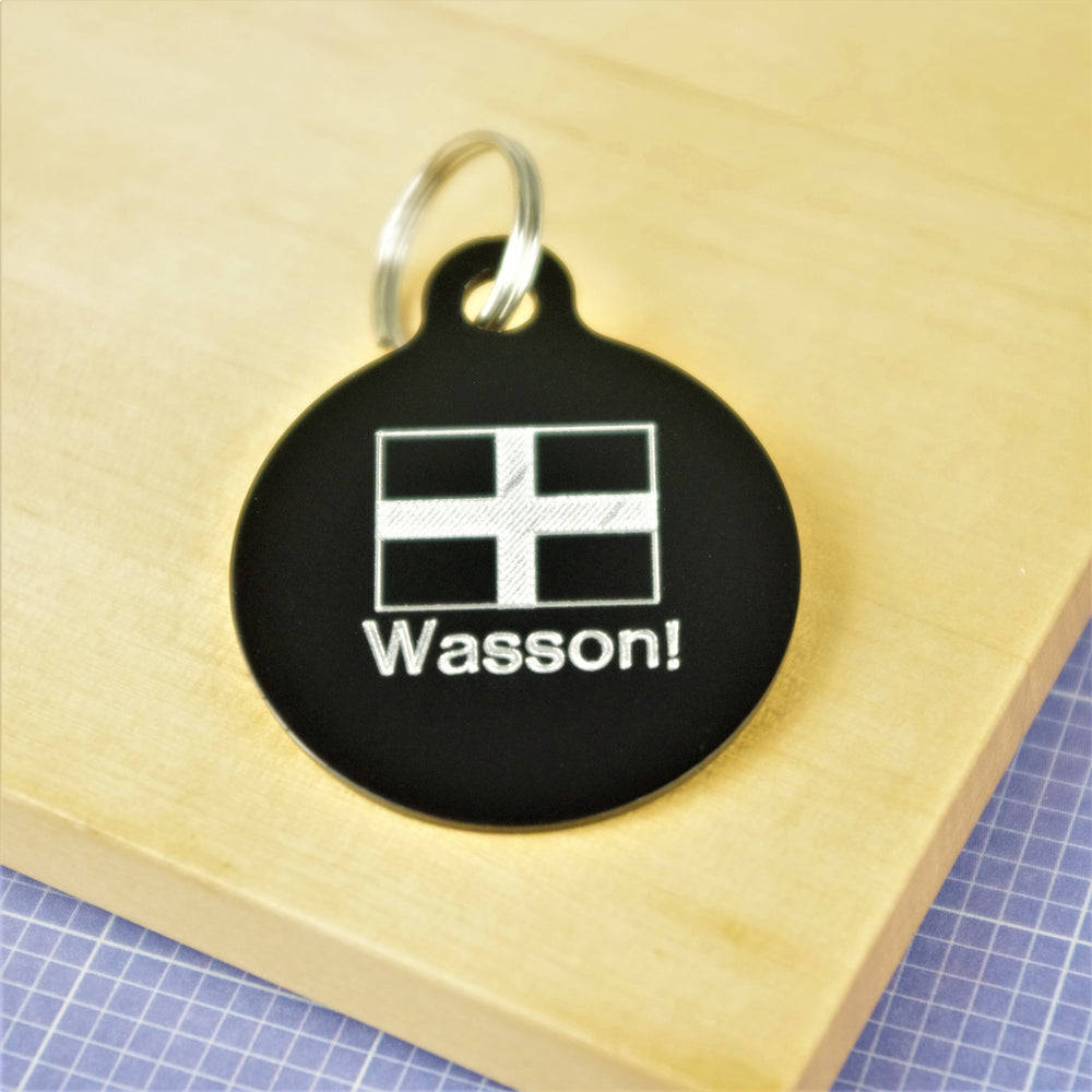 Wasson! Cornish Flag Pet Id Tag