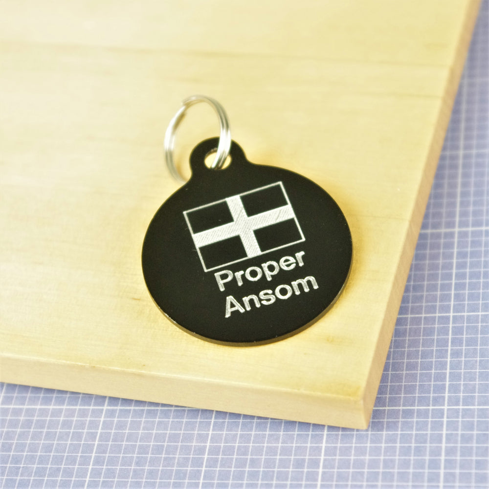 Proper Ansom Cornish Flag Pet Id Tag