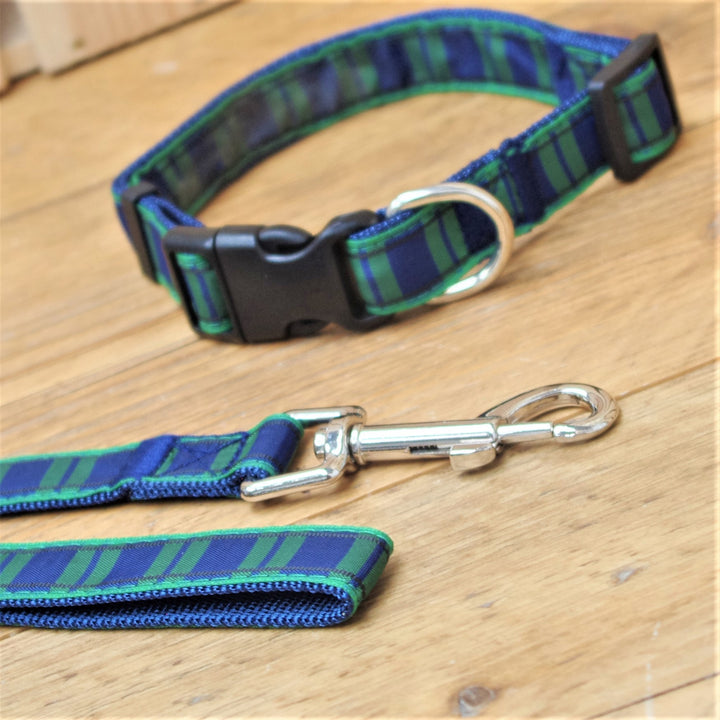 Blue Tartan Dog Collar and Lead