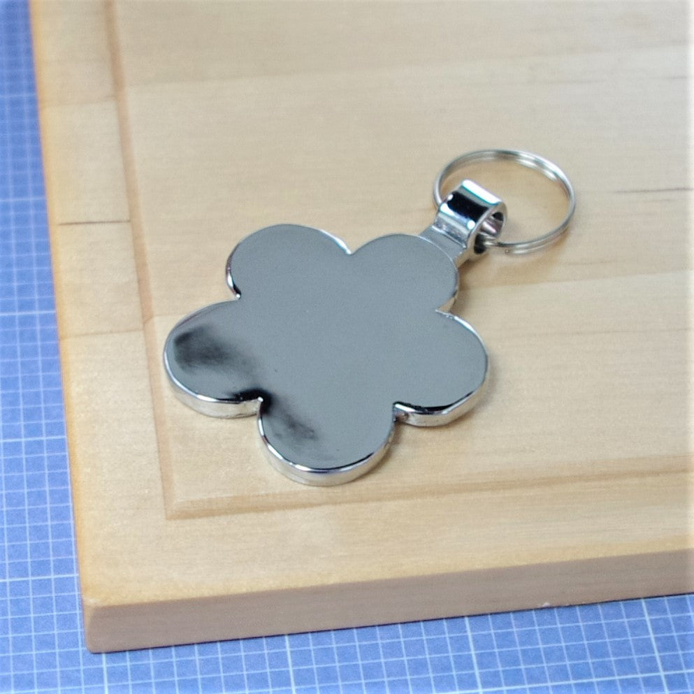 Red Glitter Flower Pet Id Tag