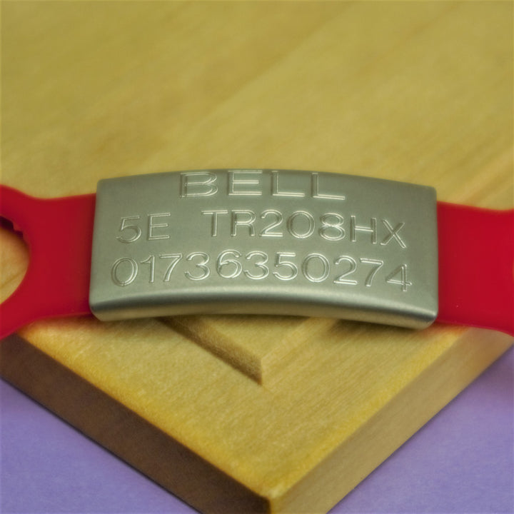 Silent Silicone Pet Tag Red