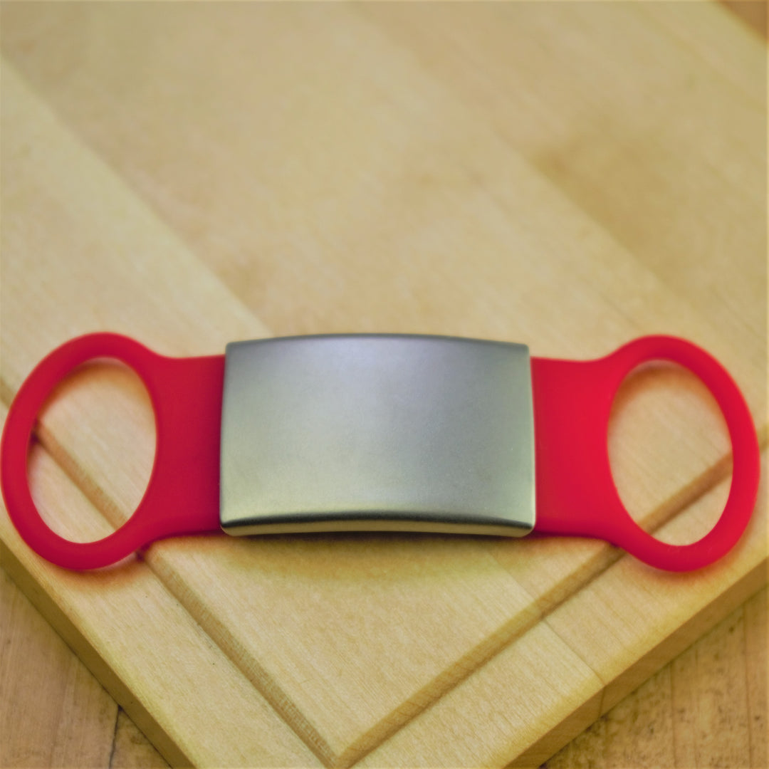 Silent Silicone Pet Tag Red