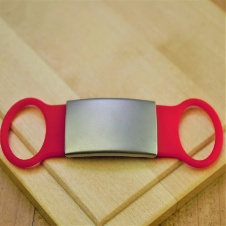 Silent Silicone Pet Tag Red