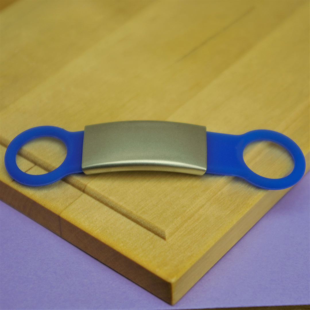 Silent Silicone Pet Tag Blue Small