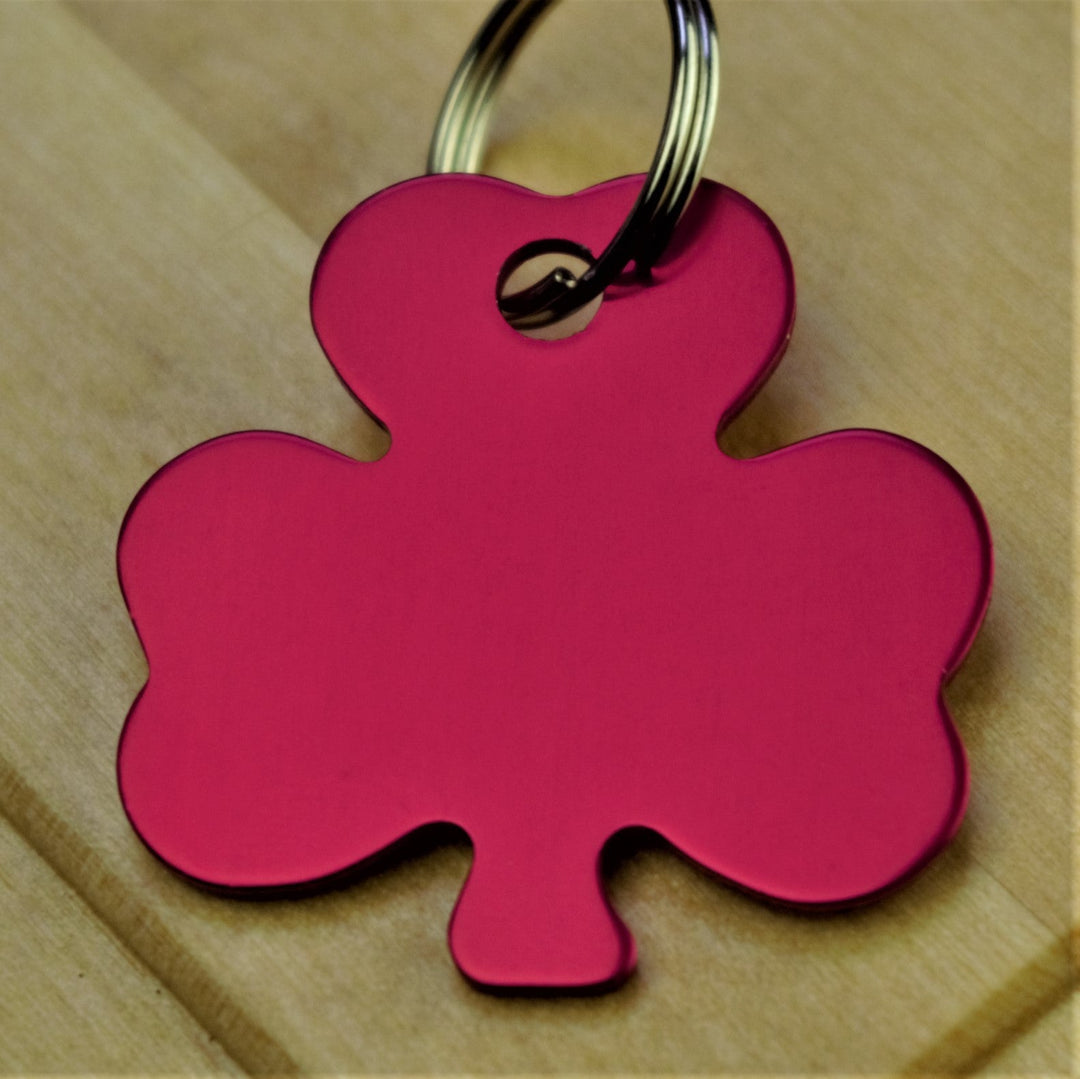 Coloured Shamrock Engraved Pet Tag – Choice of Colours