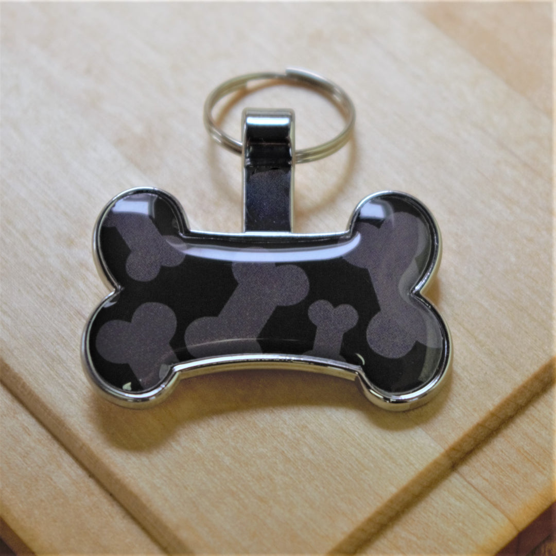 Black Bone Print Pet Tag