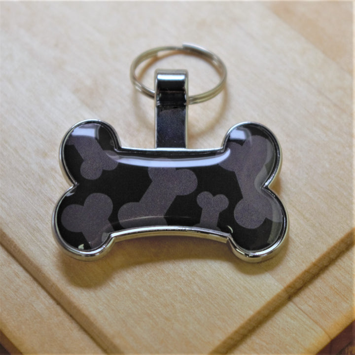 Black Bone Print Pet Tag