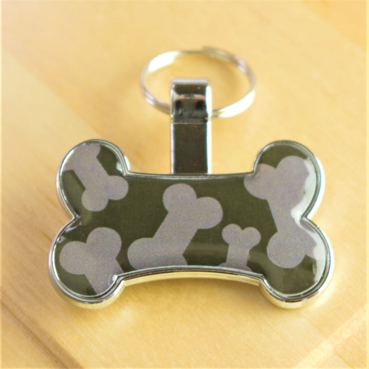 Black Bone Print Pet Tag