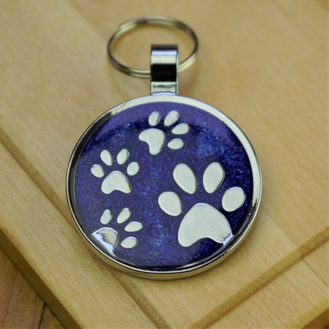 Large Glitter Paws Pet Tag 