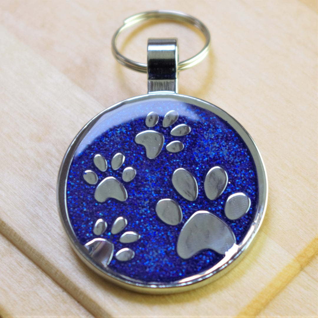 Large Glitter Paws Pet Tag 