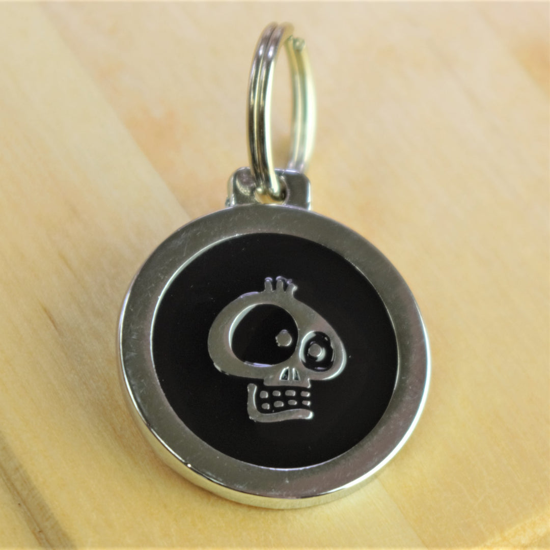 Coloured Skull Pet ID Tag - Small Size (25mm wide)