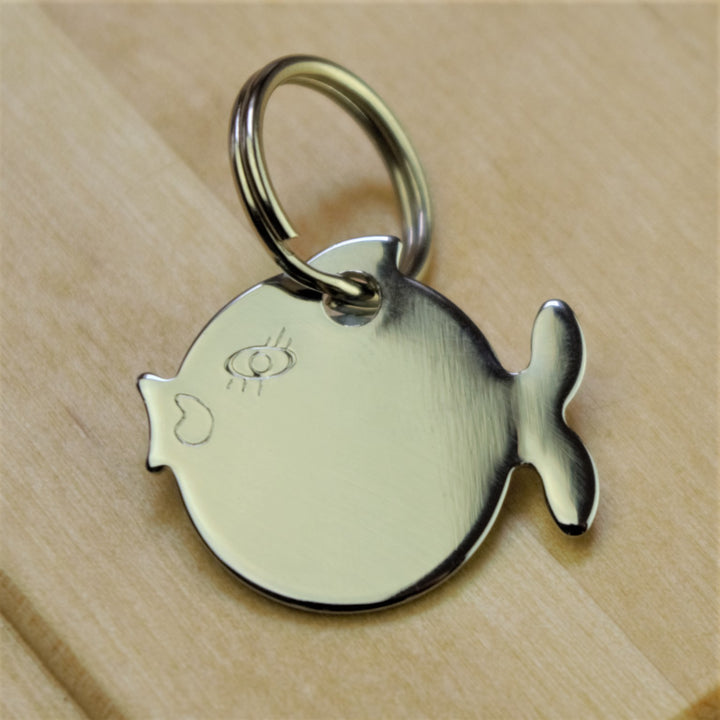 Silver Fish Cat ID Tag