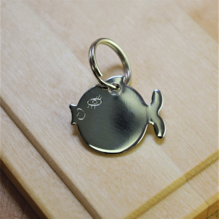 Silver Fish Cat ID Tag