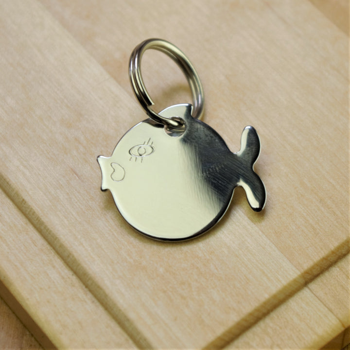 Silver Fish Cat ID Tag