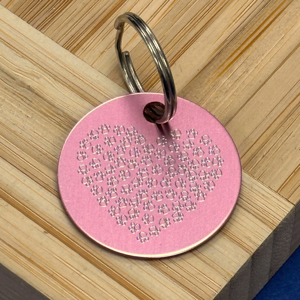 Engraved Hearts Pet Id Tag