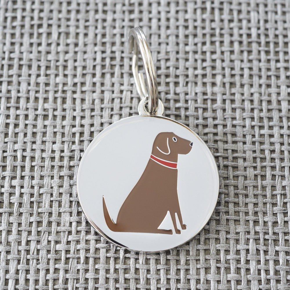 Chocolate Labrador Dog ID Tag