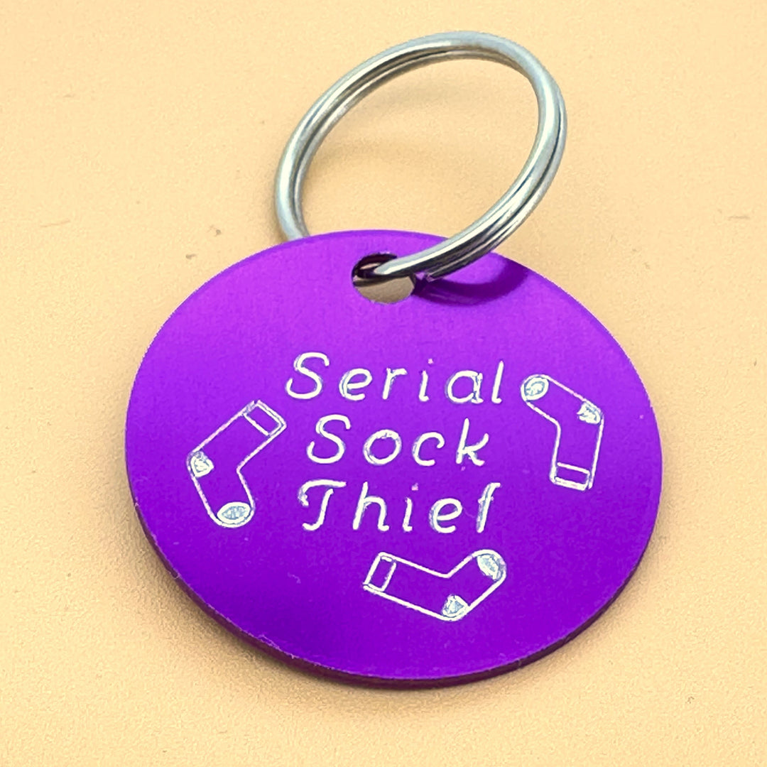 Serial Sock Thief Pet Tag