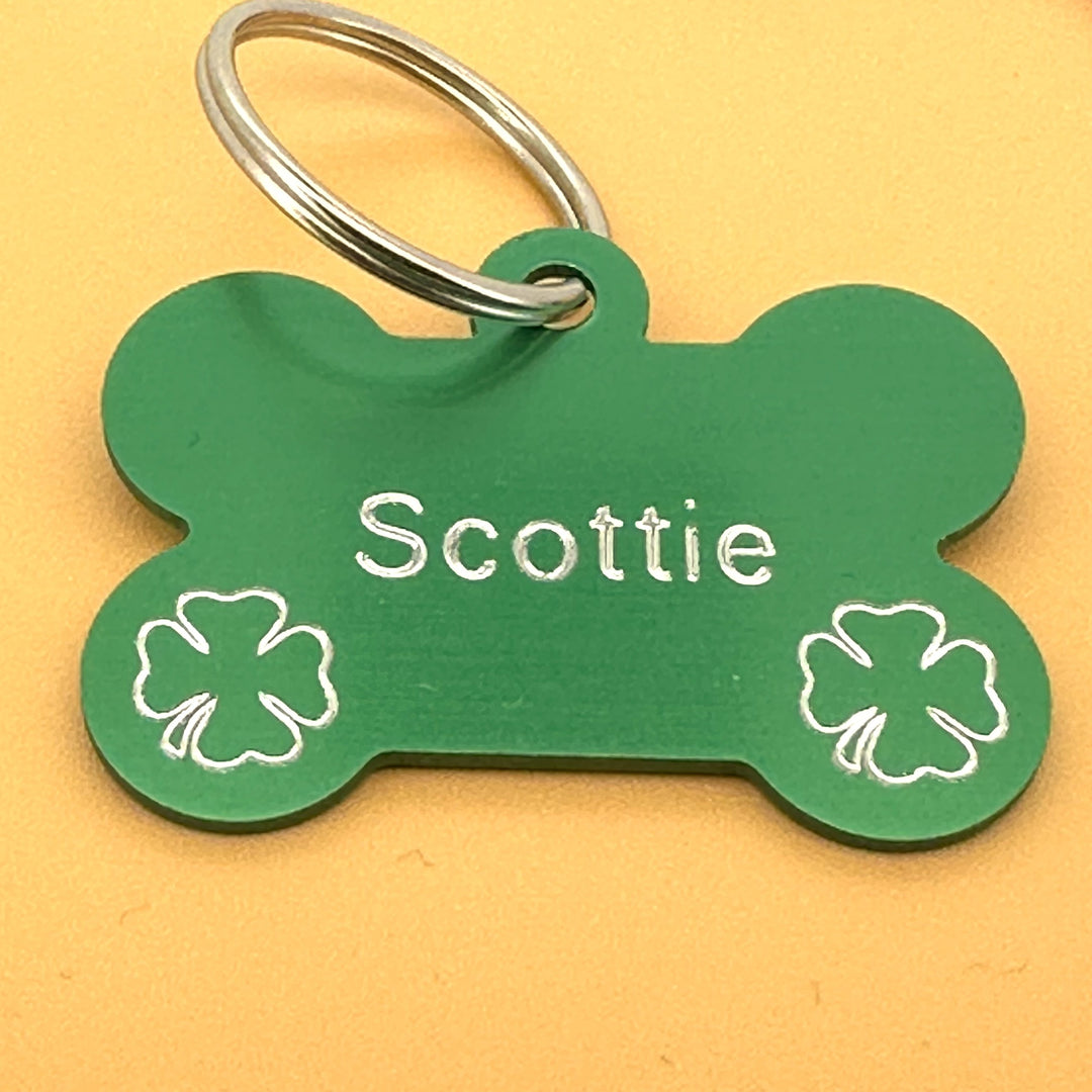 Shamrock Bone Pet ID Tag