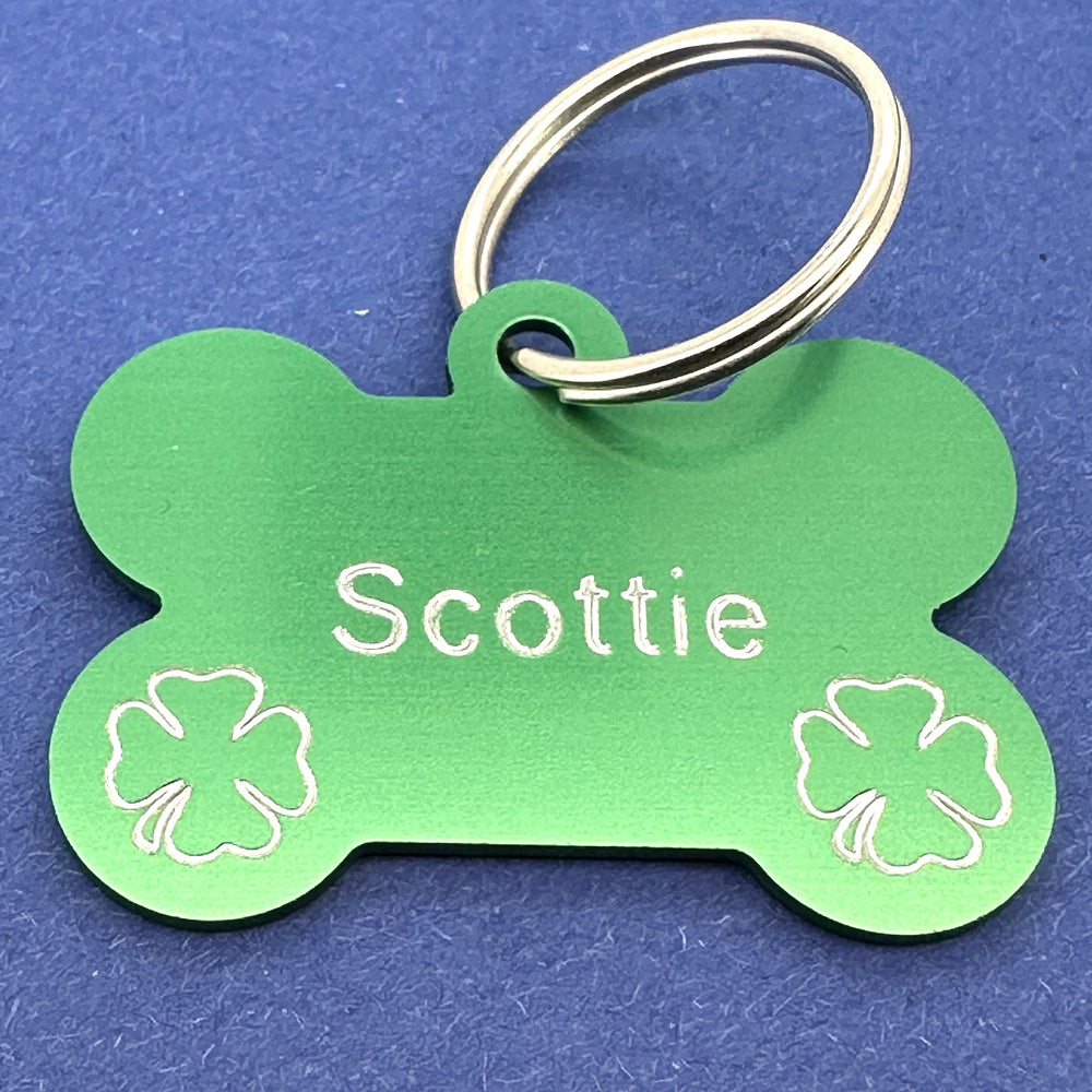 Shamrock Bone Pet ID Tag