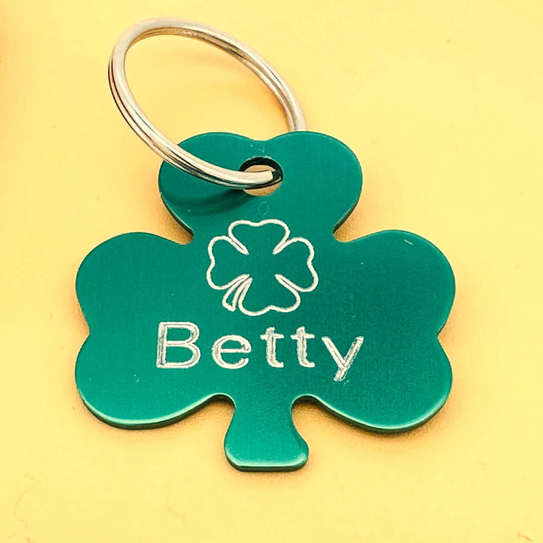 Engraved Horse Bridle Tack Tag Shamrock