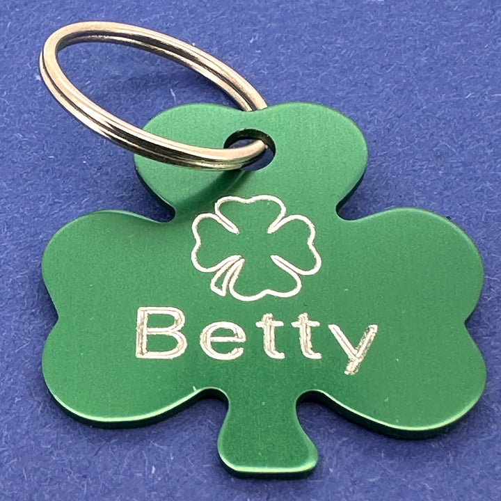 Engraved Horse Bridle Tack Tag Shamrock
