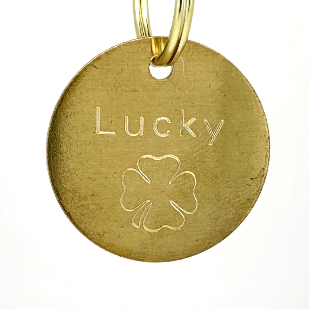 Brass Shamrock Pet Id Tag