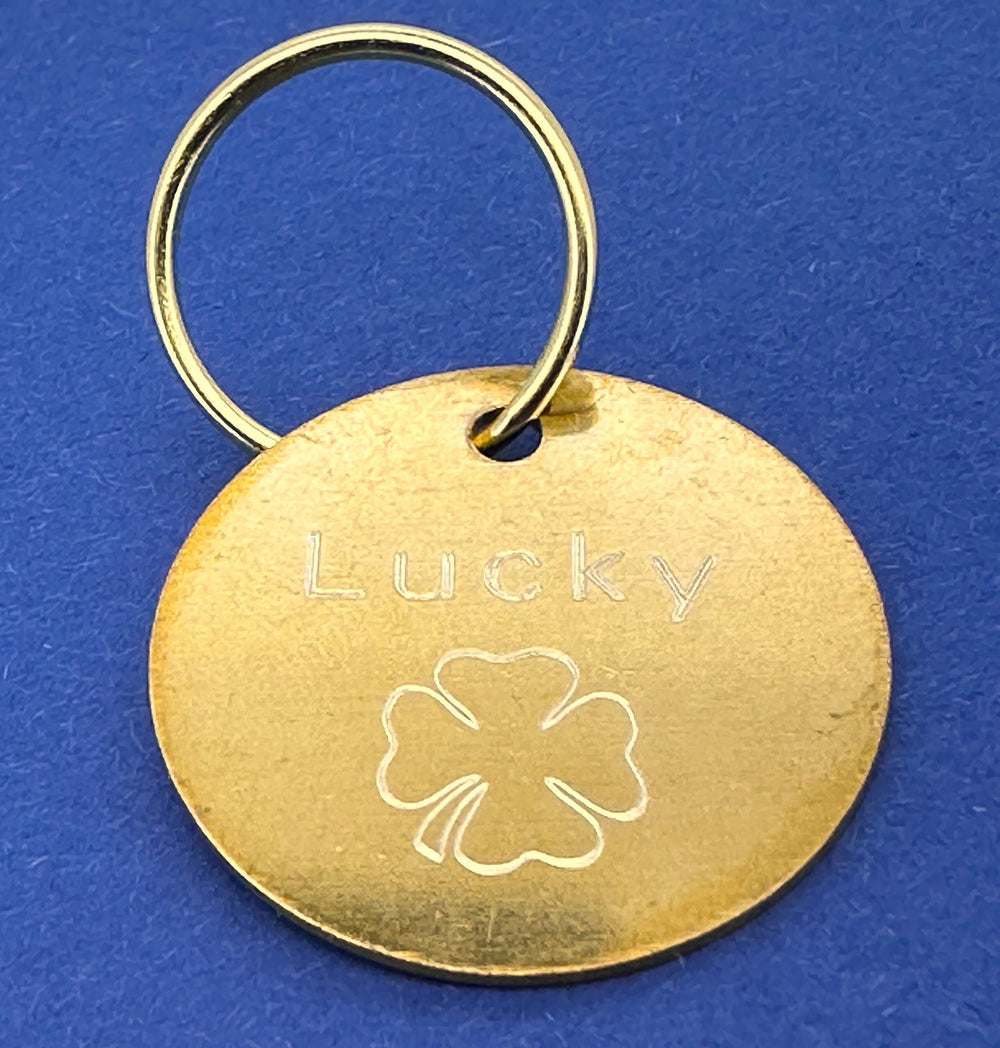 Brass Shamrock Pet Id Tag