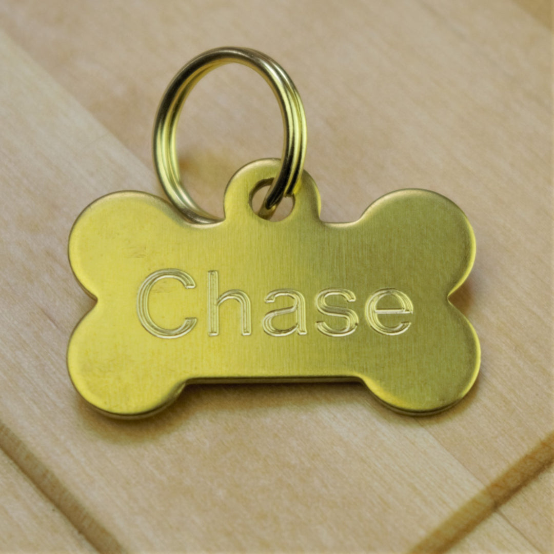Dog Bone Shaped Engraved Pet ID Tag – Choice Of Size & Colour