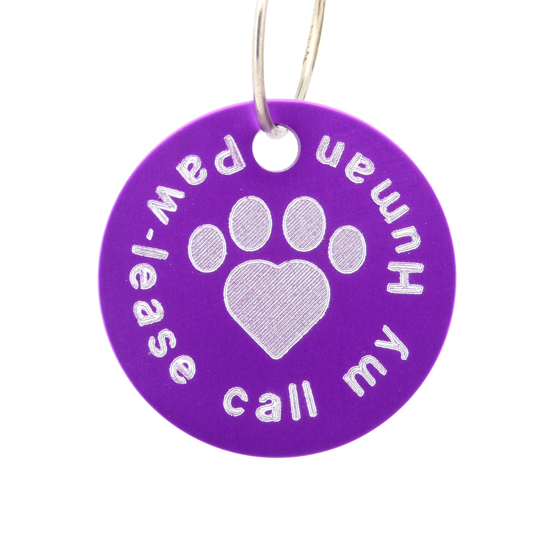paw-lease-call-my-human-funny-engraved-dog-id-tag-multiple-sizes-colours